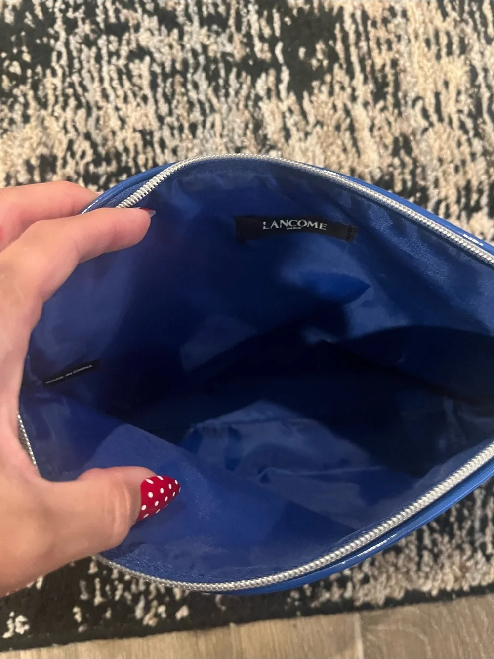 Lancome Royal Blue Suede Cosmetic Pouch